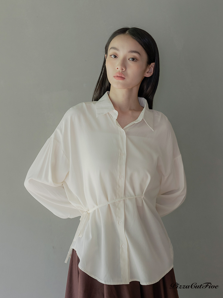 [兩件1580]輕鬆感綁帶長袖襯衫 PizzaCutFive PCF253401015