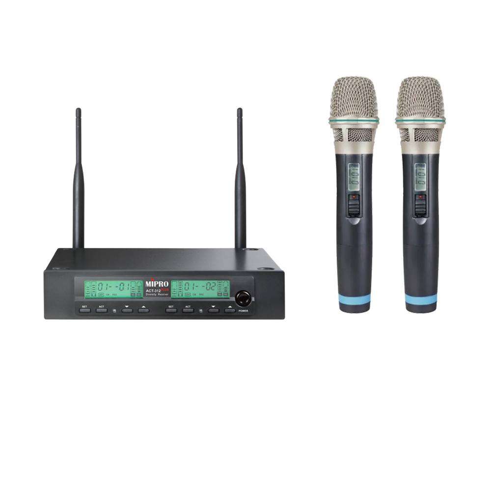 MIPRO ACT-312PLUS/ACT-32H×2｜雙頻道無線系統 手持麥克風組