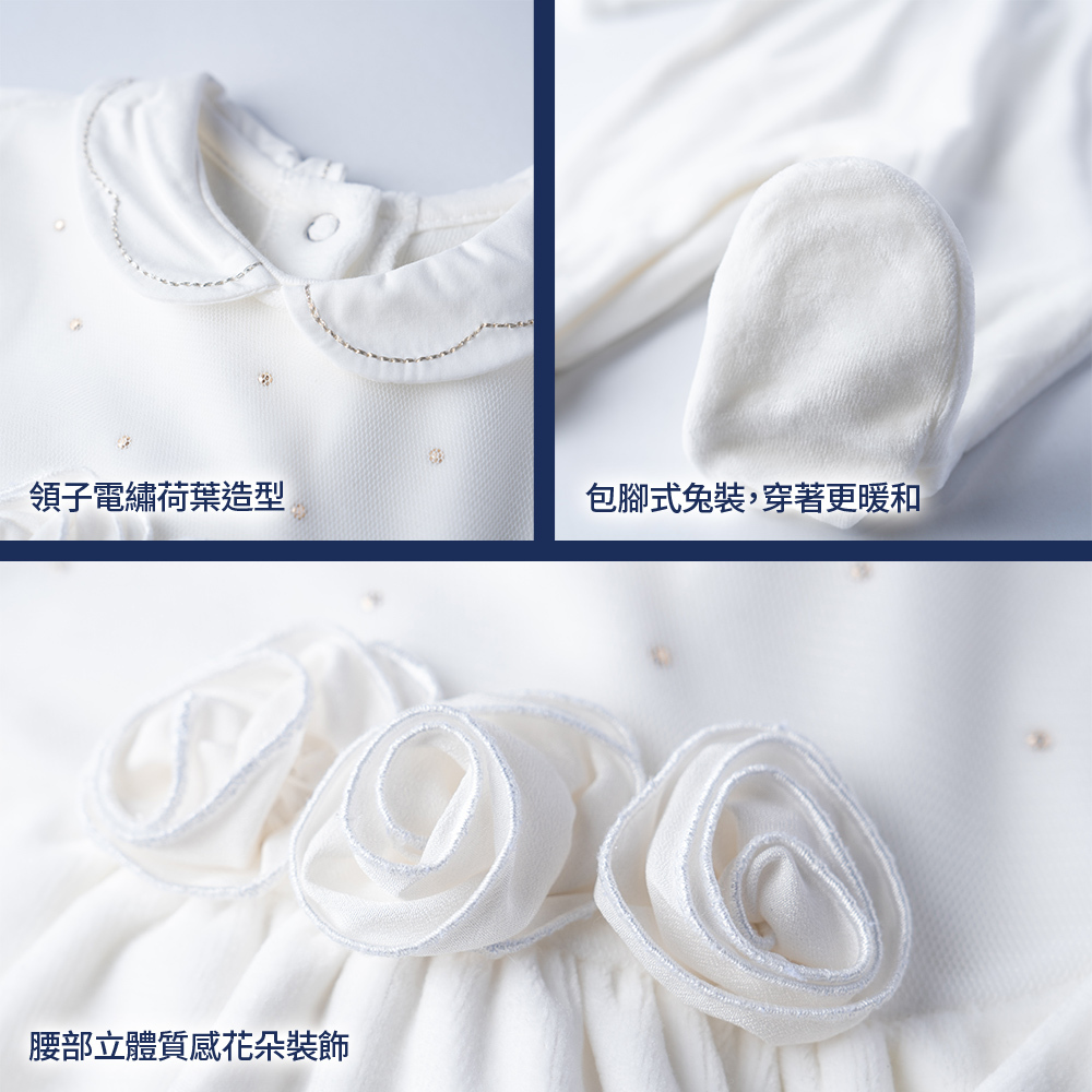 玫瑰天鵝-立體玫瑰有領後開兔裝