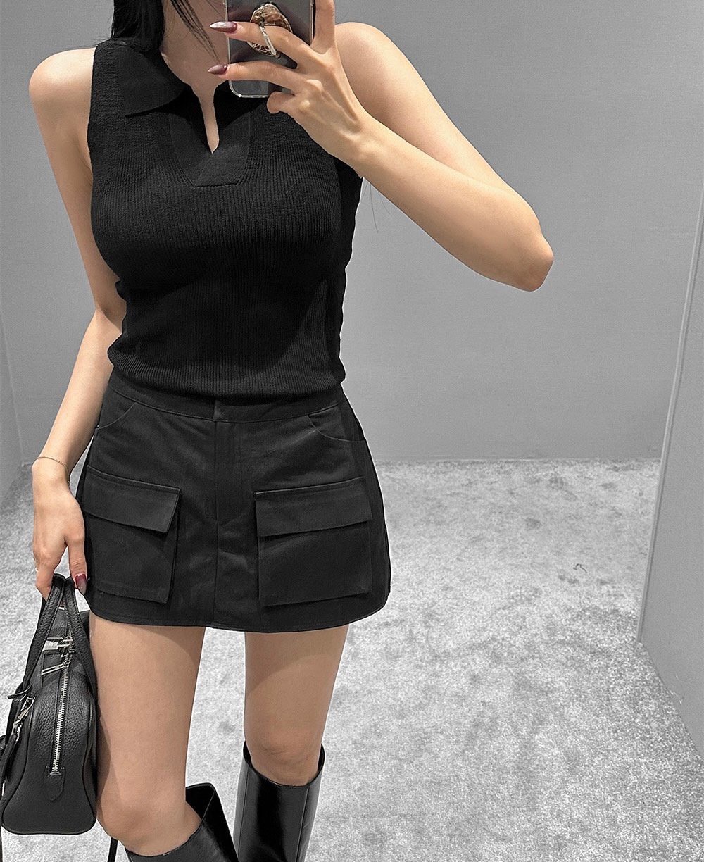 蓋袋短裙(內安全褲)