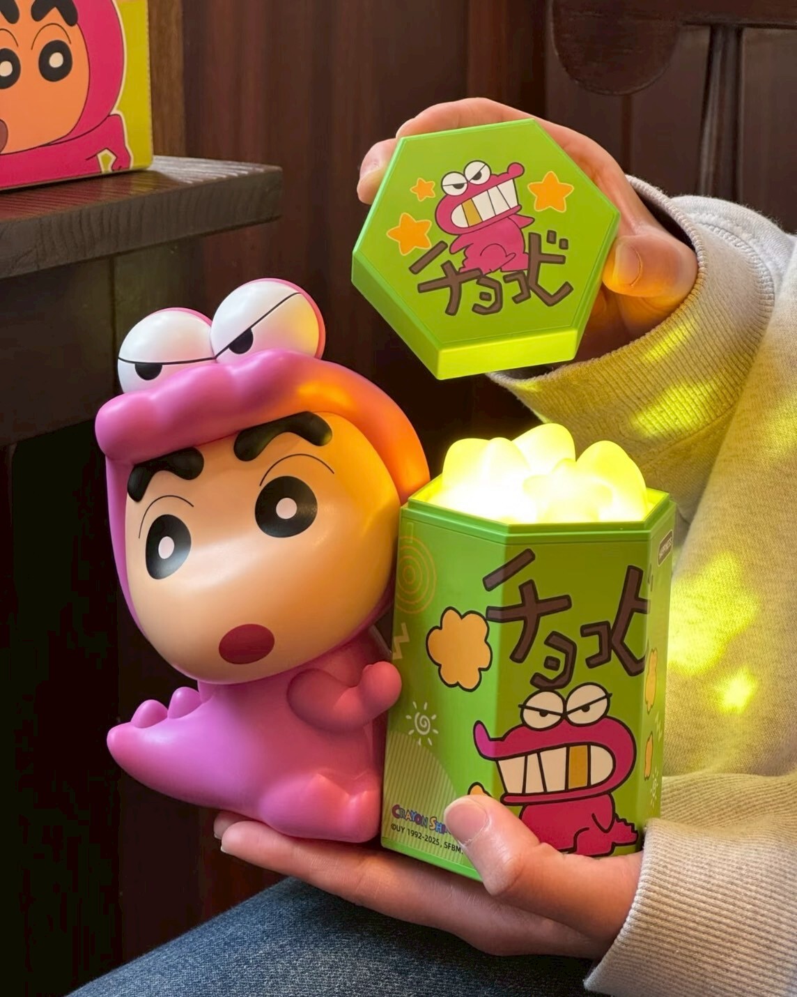 正版授權 蠟筆小新 金牙幸運餅乾燈 小夜燈 巧克比 鱷魚山先生