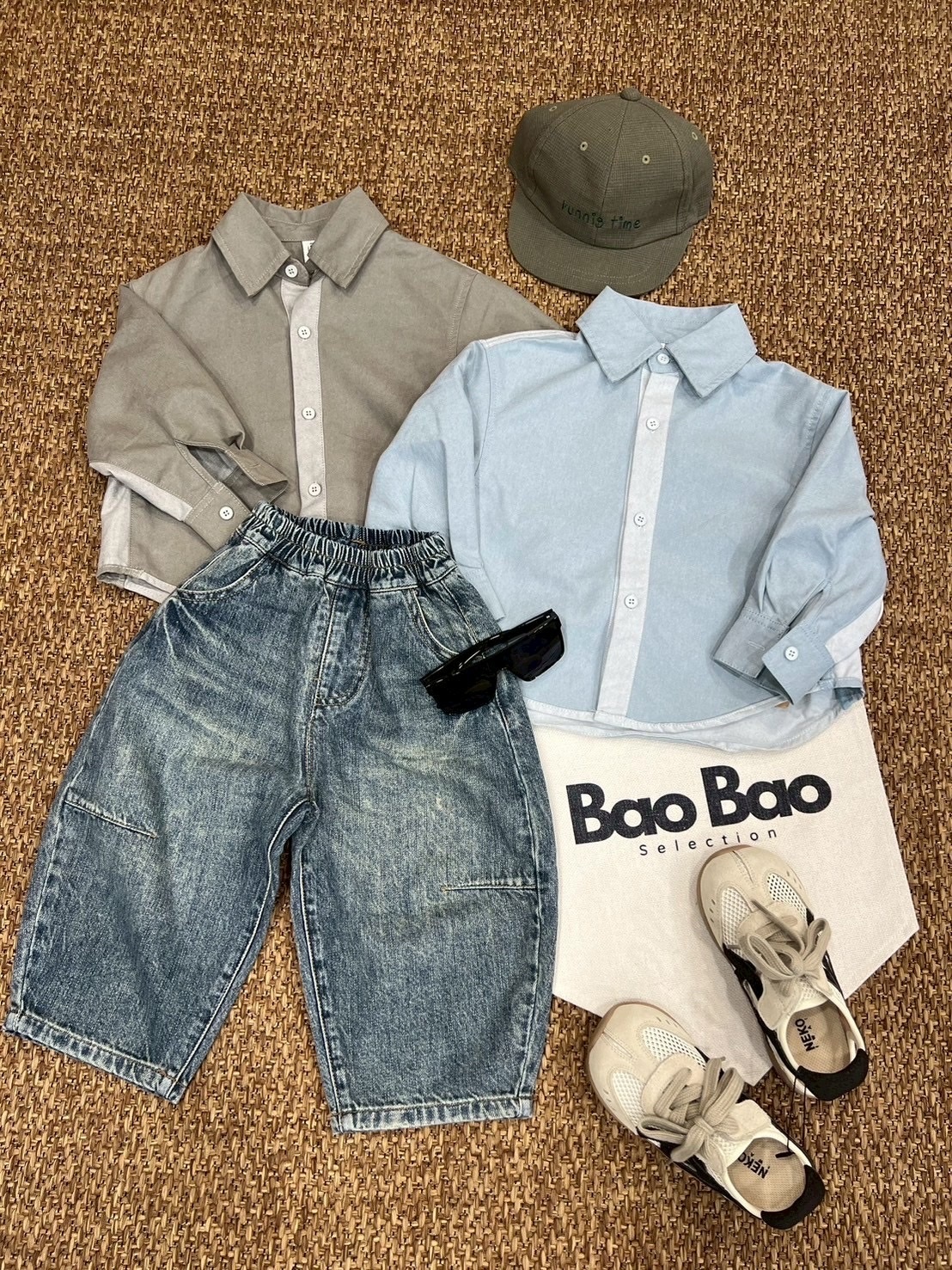 A02886雙色拼接棉布襯衫