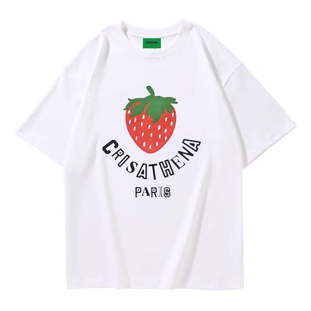 0917cr171-Crisathena-Strawberry T-Shirt in Black,Red,Green(S-XL) (A171黑色)(A172白色)