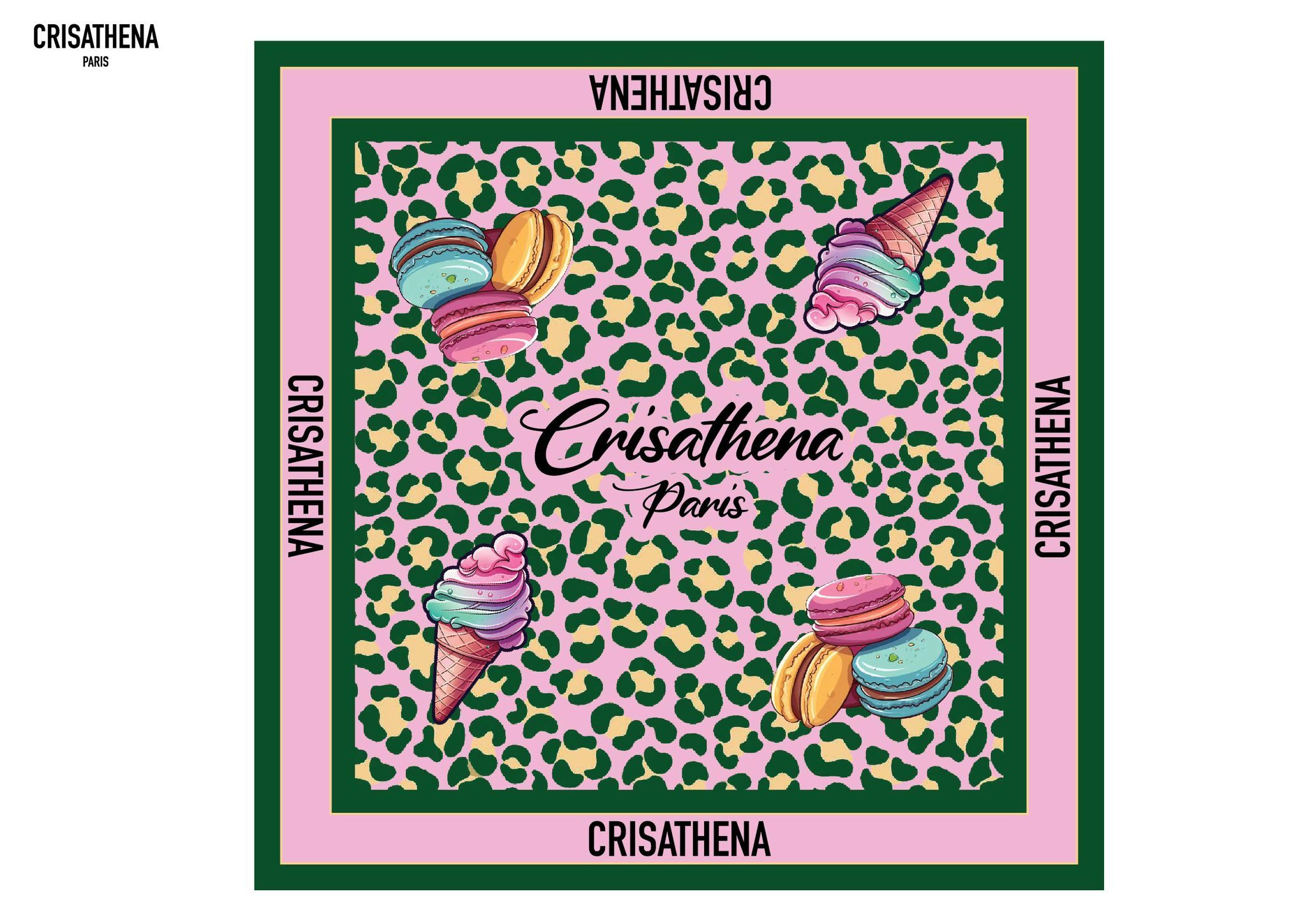 0917cr185-Crisathena Cat scarf (A185豹紋車厘子)(A186豹紋雪糕)買2條,每條$688--