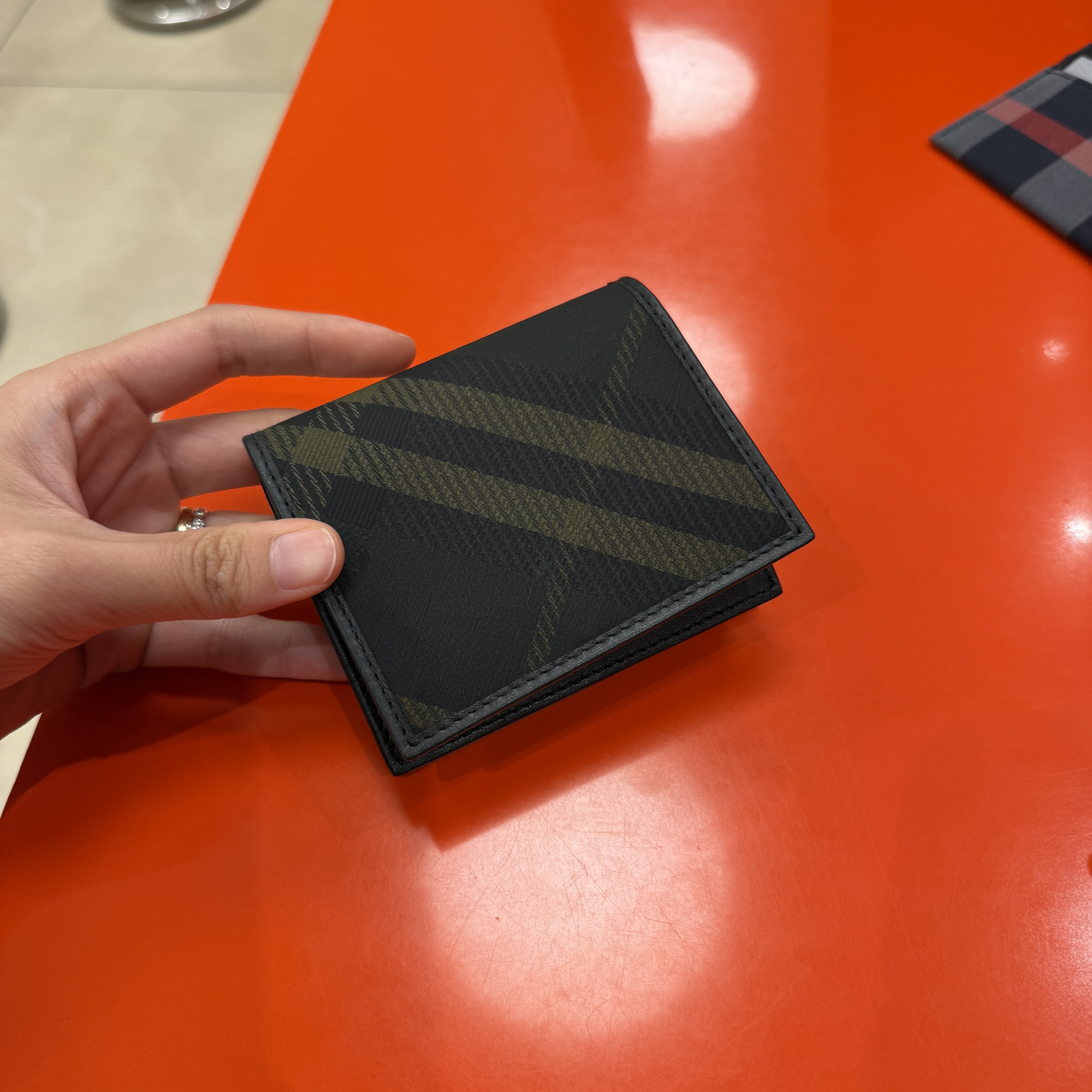 Burberry Check Coin Card holder shadown green