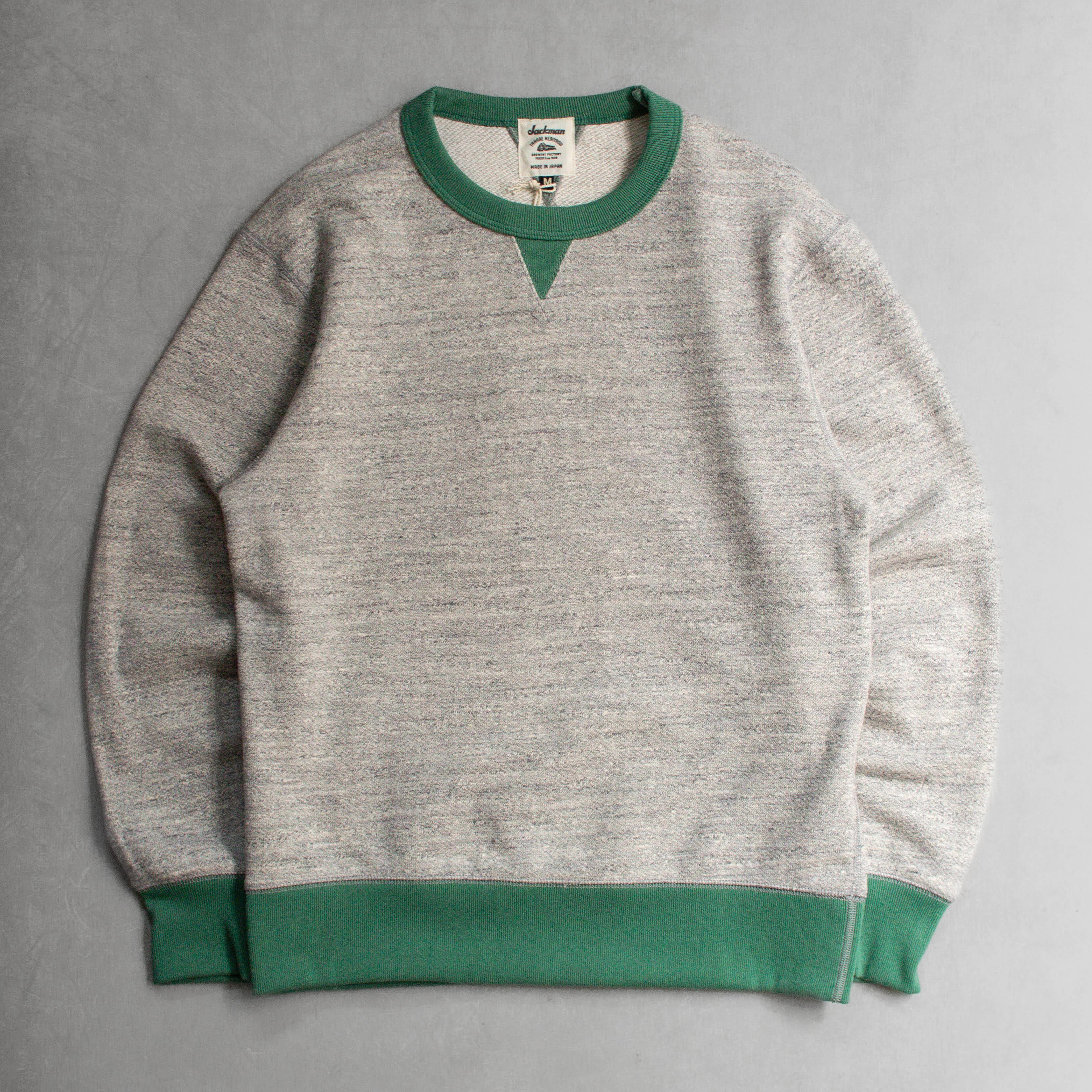 JACKMAN GG SWEAT CREWNECK 2 COLORS 日本製 雙色 拼接 圓領 長袖 衛衣 兩色