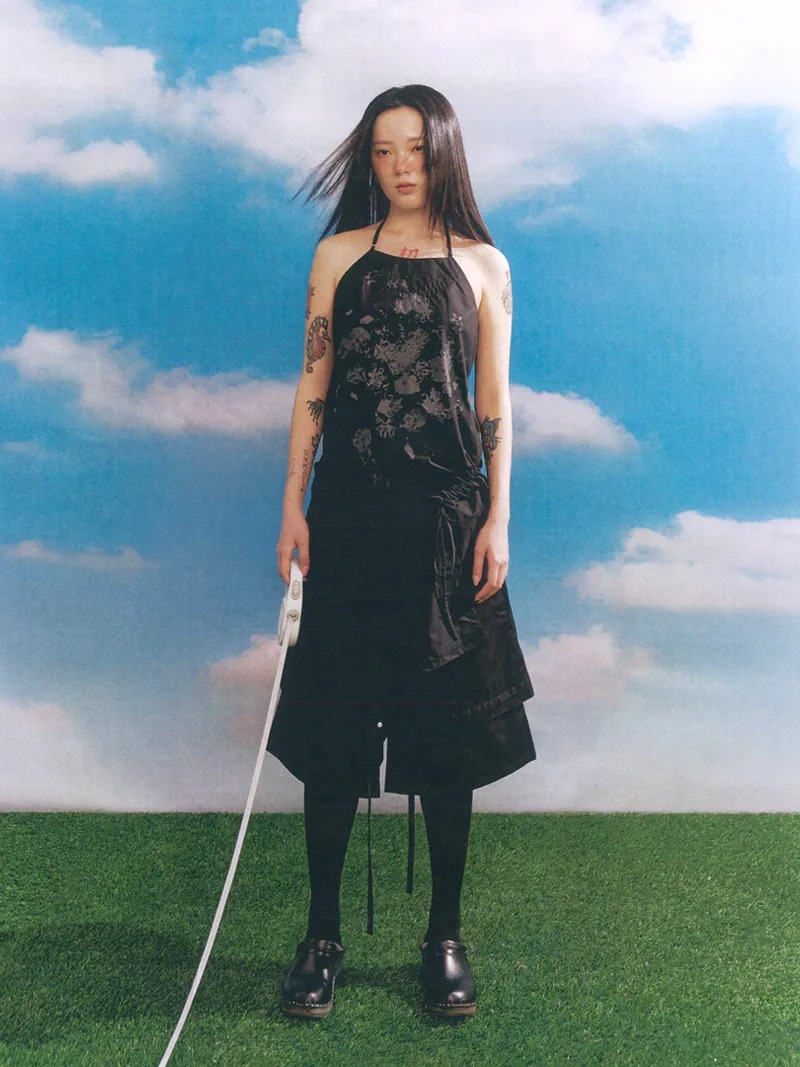 Enclave｜Bias-Cut “Cruise” Spaghetti Dress (Black)