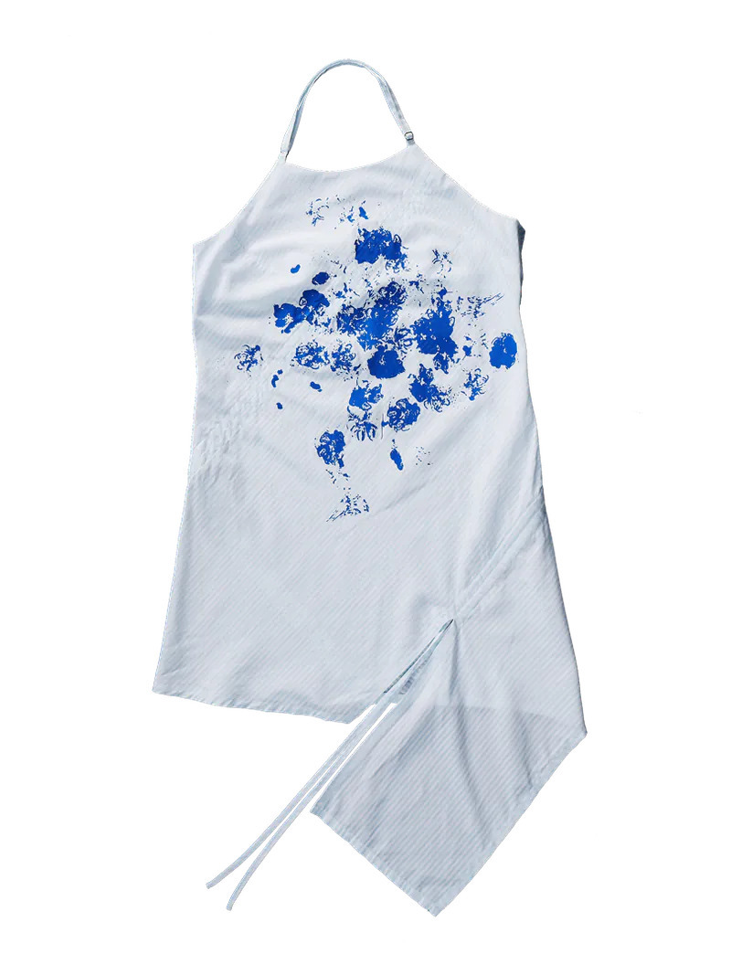 Enclave｜Bias-Cut “Cruise” Spaghetti Dress (Blue)