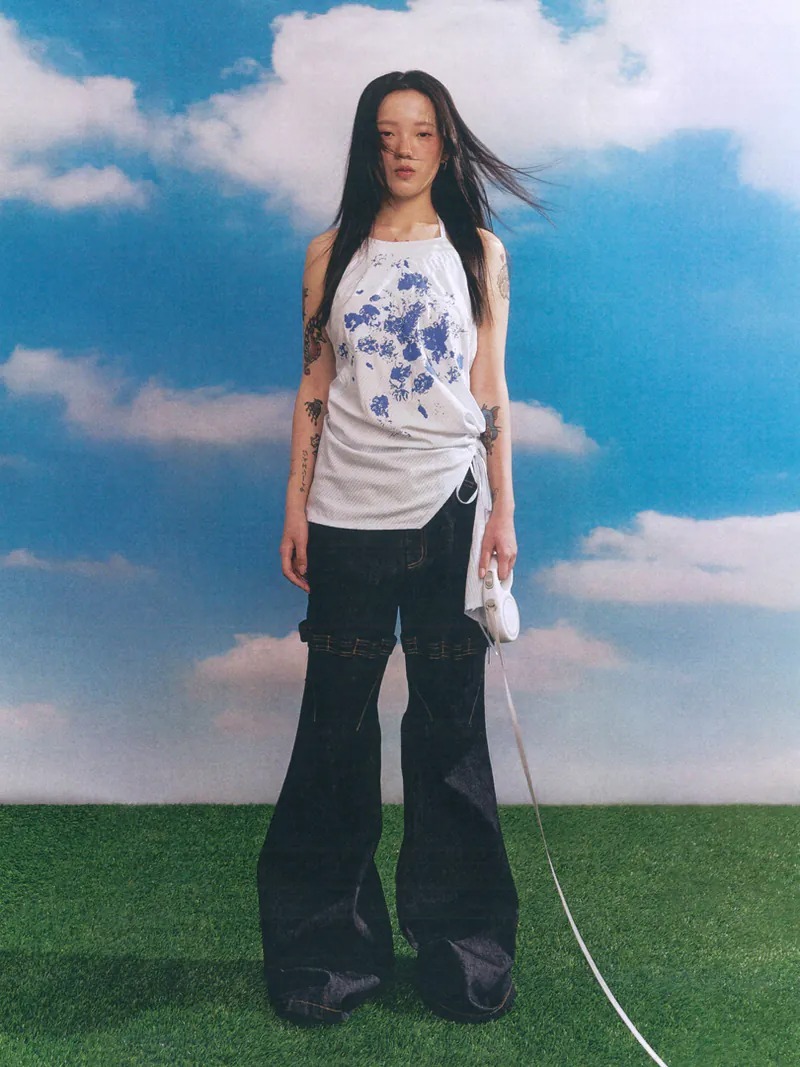 Enclave｜Bias-Cut “Cruise” Spaghetti Dress (Blue)