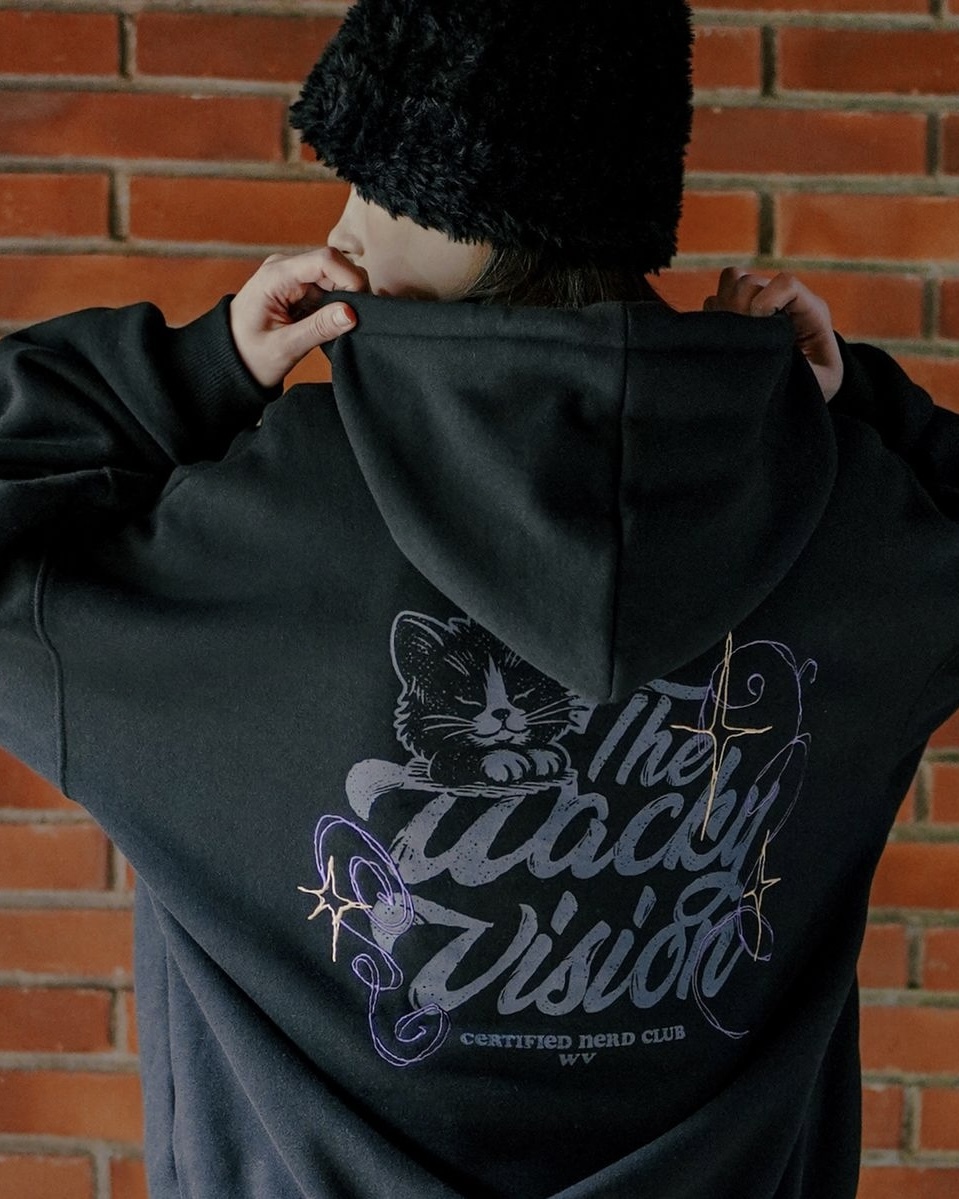 <預購> 韓國WV PROJECT Wacky Hood胖胖貓高磅刷毛帽T🐾