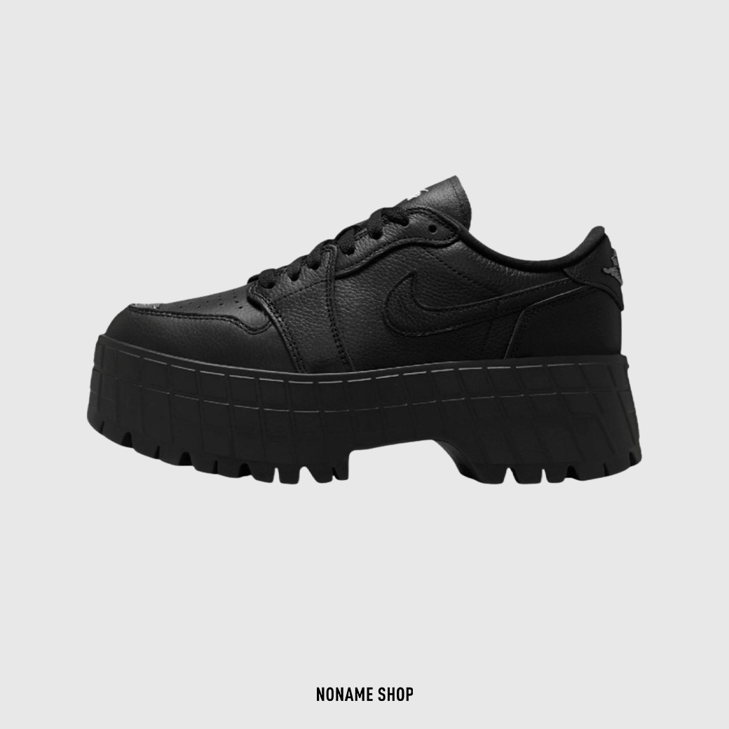 NIKE AIR JORDAN 1 BROOKLYN 宋智雅同款 增高 厚底 鐵牌 黑武士 全黑 (女款)