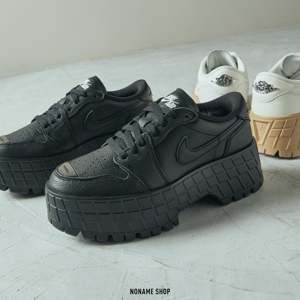 NIKE AIR JORDAN 1 BROOKLYN 增高厚底鐵牌黑武士全黑(女款)