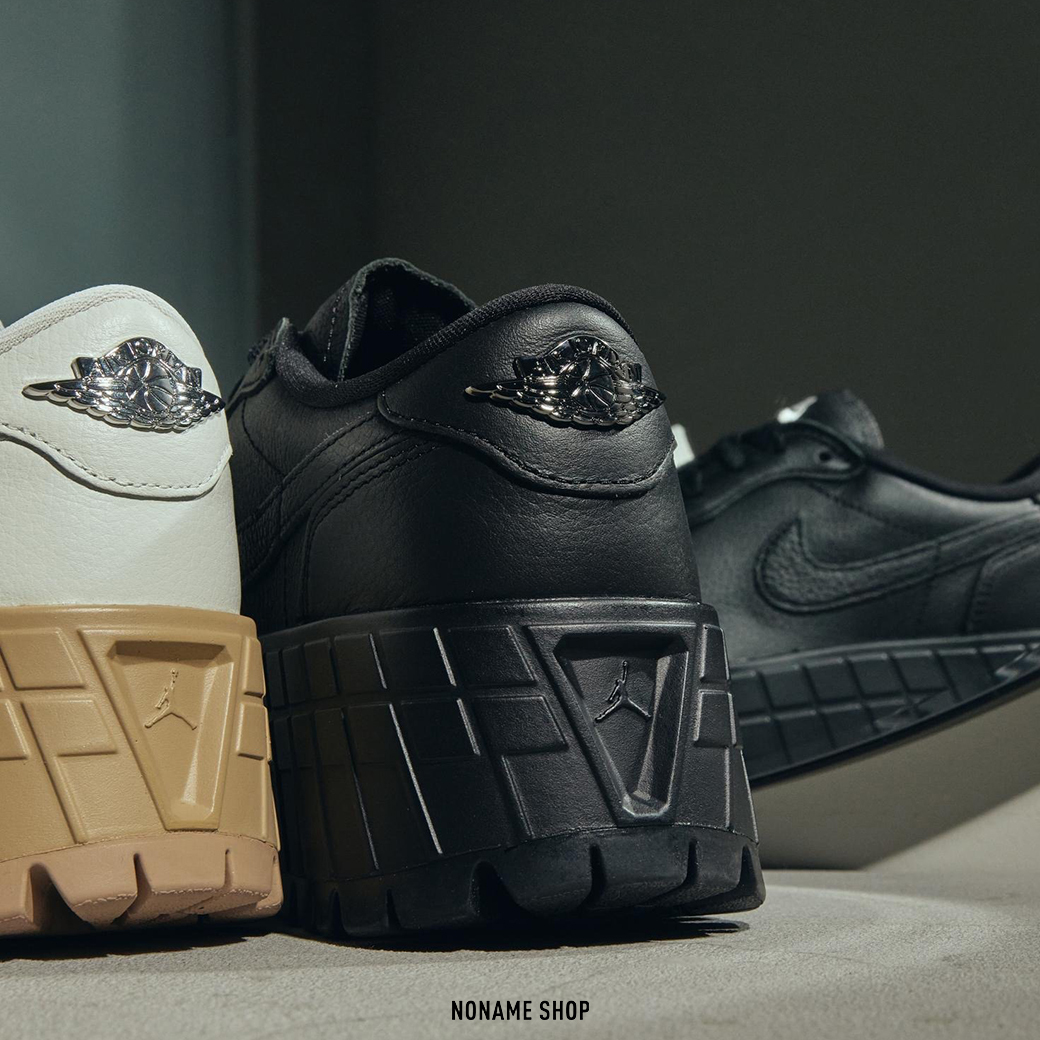 NIKE AIR JORDAN 1 BROOKLYN 增高厚底鐵牌黑武士全黑(女款)