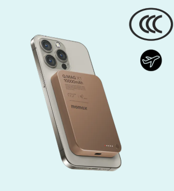 [3C 認證及可追溯二維碼] Momax Q.Mag X1 10000mAh (38.7Wh) 超薄磁吸流動電源