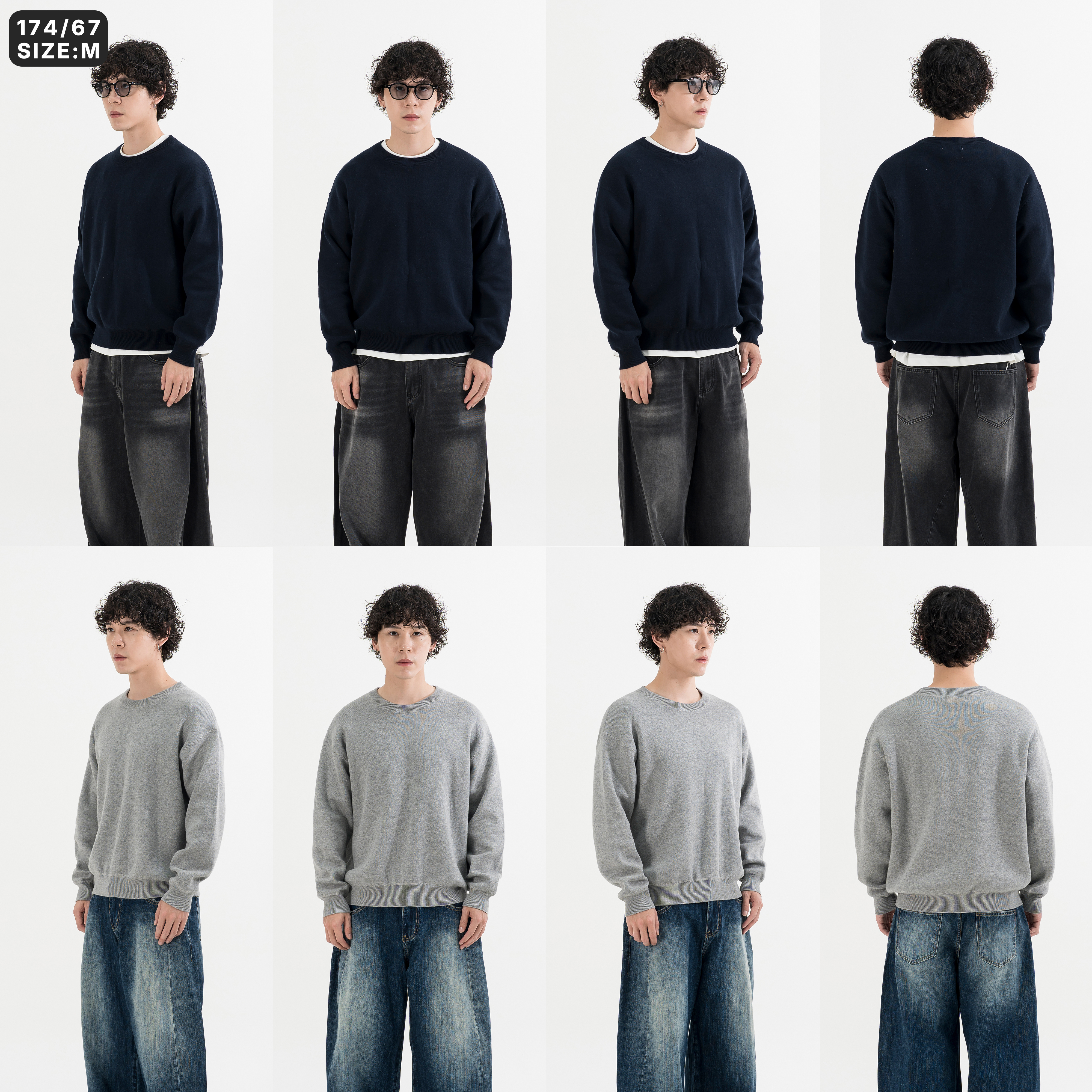 Knit Crew Neck Sweater 針織 圓領 大學Tee [O-S072]