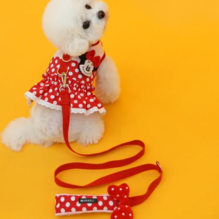 迪士尼正版授權｜米妮點紗裙牽繩