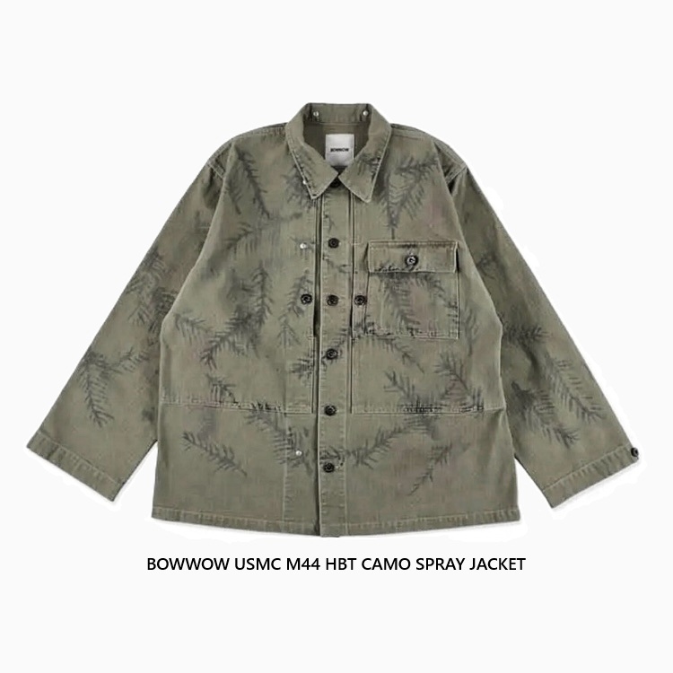9/20 RELEASE: BOWWOW 2025 A/W USMC M44 HBT CAMO SPRAY JACKET AGED - PRE ORDER ITEM (預訂中)