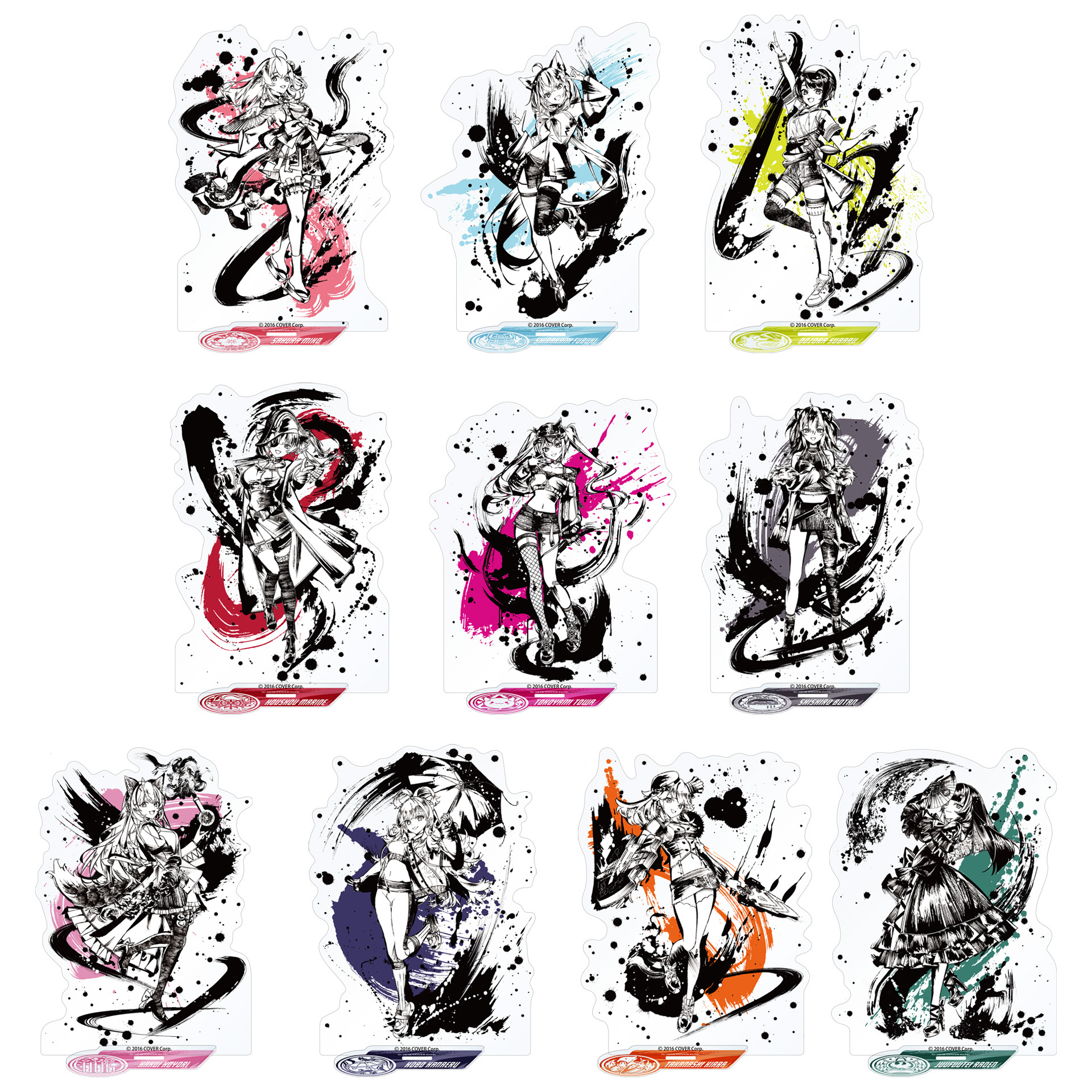 「官品現貨」Hololiveホロライブプロダクション "墨彩の宴"フェア ～推すならば　飾って魅せよう　ホロライブ～ 通販周邊 (さくらみこ🌸白上フブキ🌽大空スバル🚑宝鐘マリン🏴‍☠️常闇トワ👾獅白ぼたん♌博衣こより🧪Kobo Kanaeru☔Takanashi Kiara🐔)