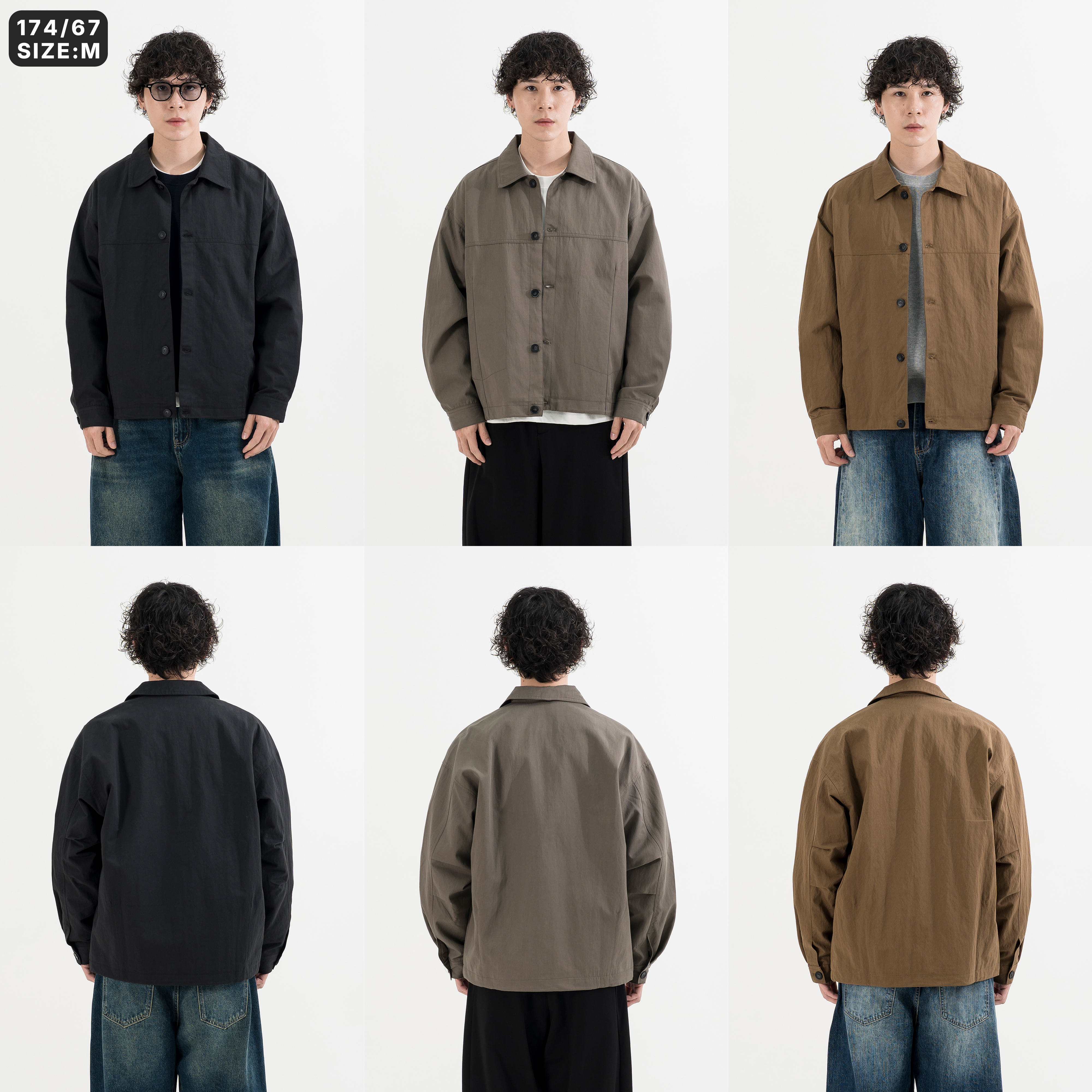 Cropped Lapel Work Jacket 寬短 翻領 工作外套 [O-JK115]