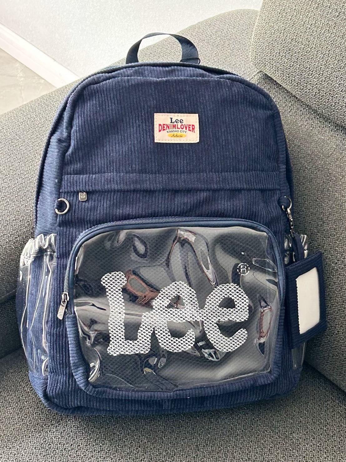 LEE 多功能 透明 隔層 雙肩包