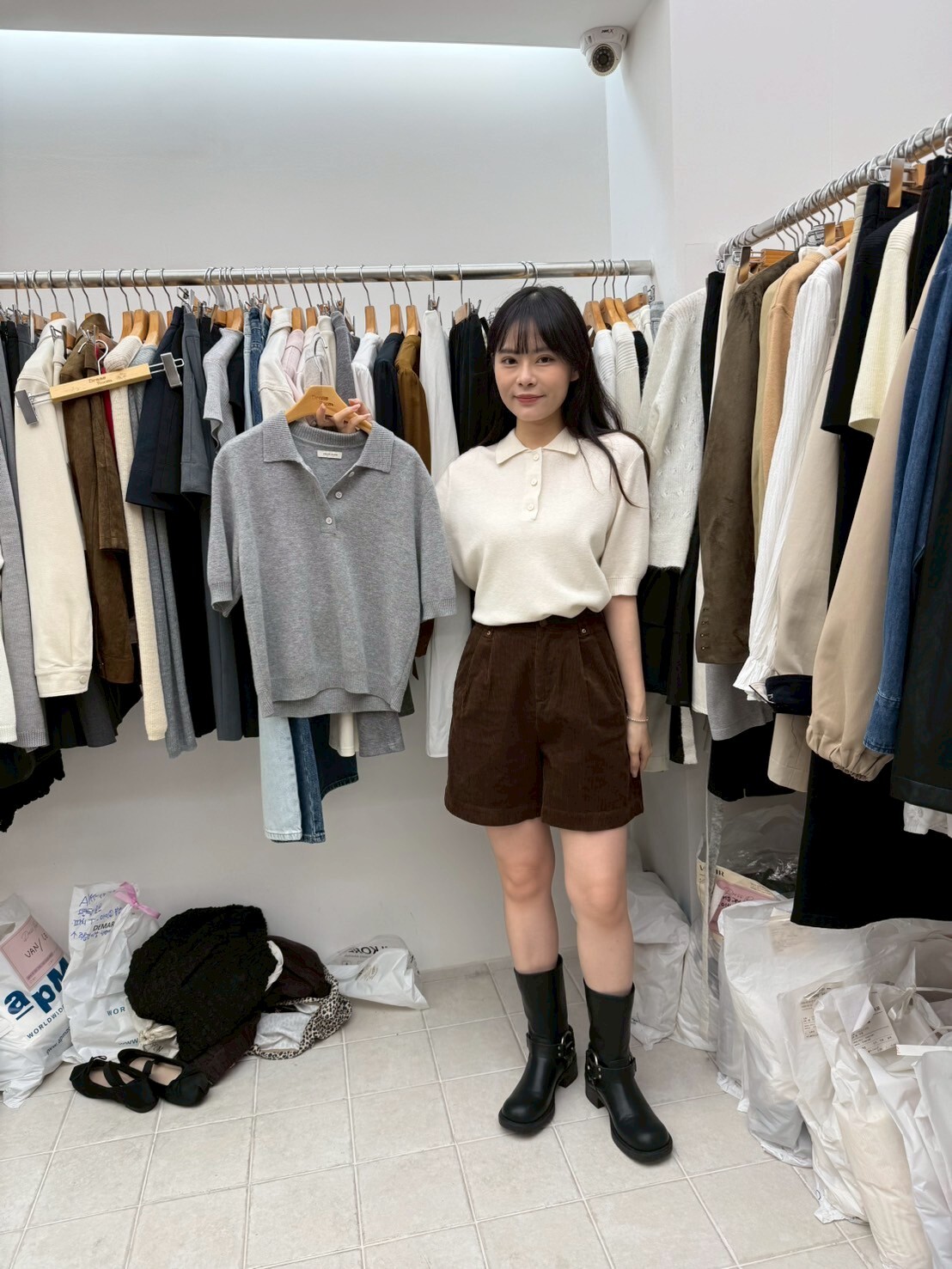 DR5003 100%羊毛翻領短袖上衣