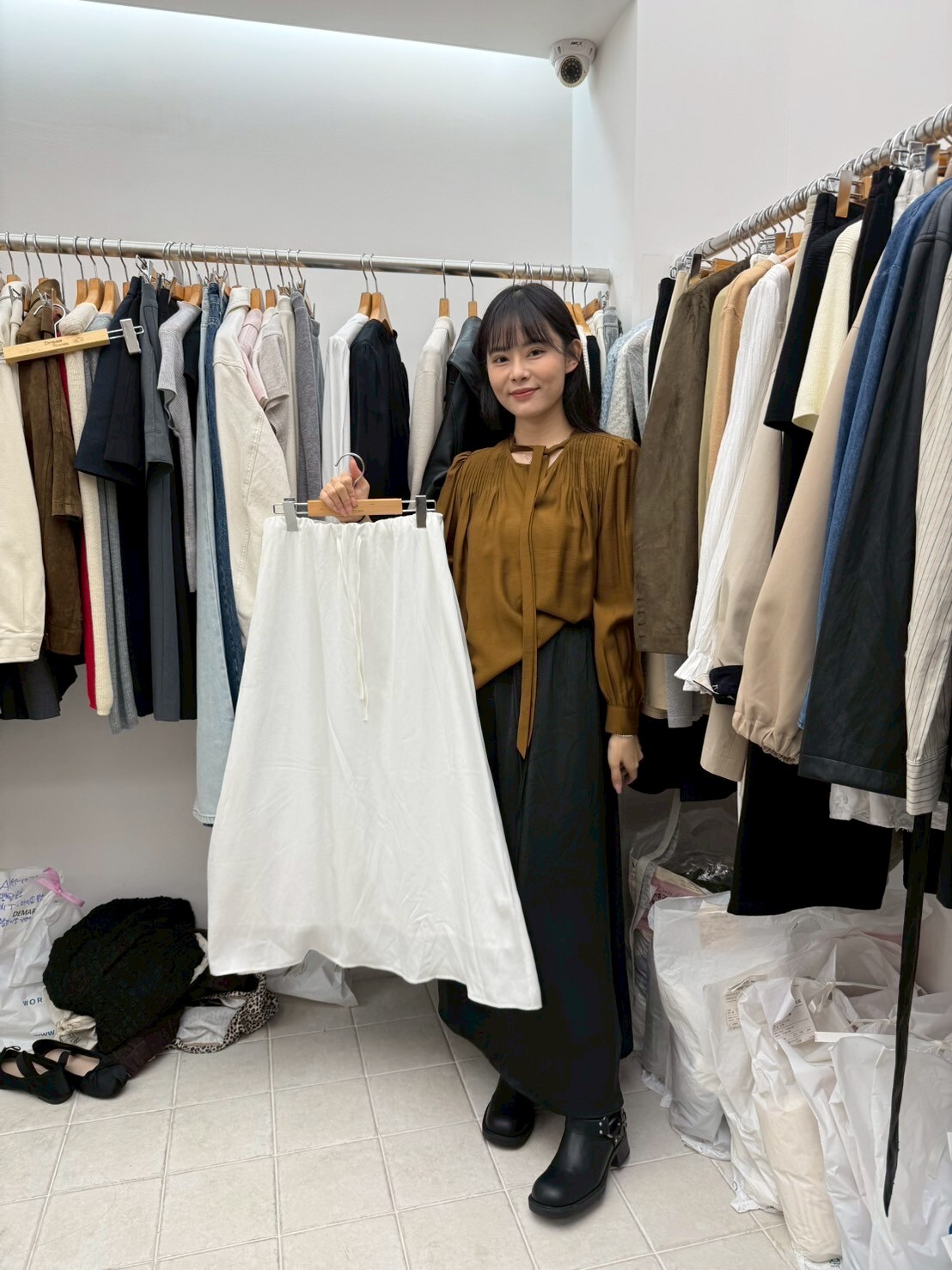 DR5027 隱形橡筋腰飄逸半身裙