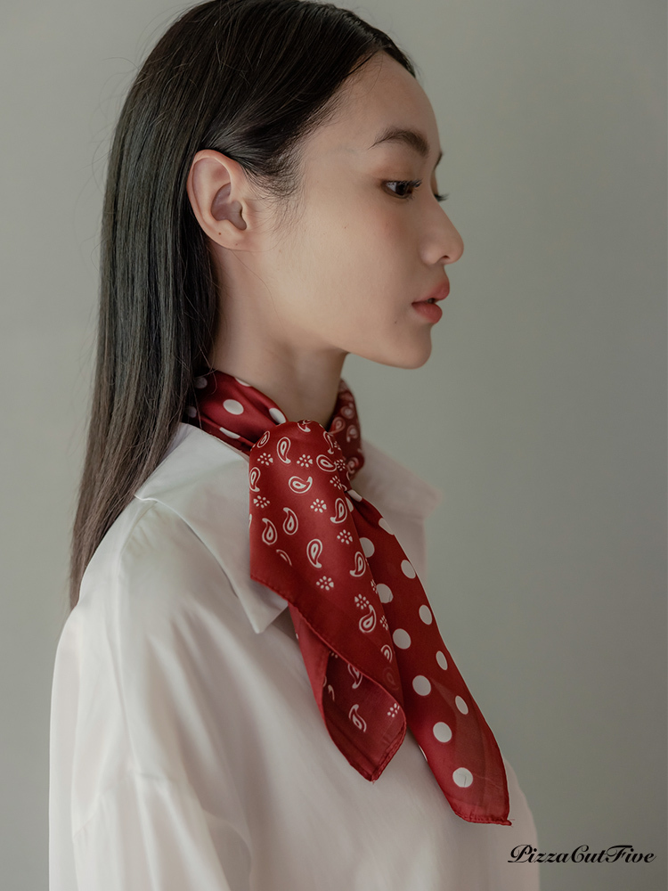 圖紋拼接絲巾 PizzaCutFive PCF25363100120