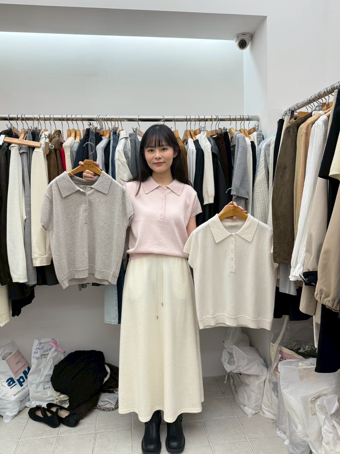 DR5036 100%羊毛Polo領飛飛袖上衣