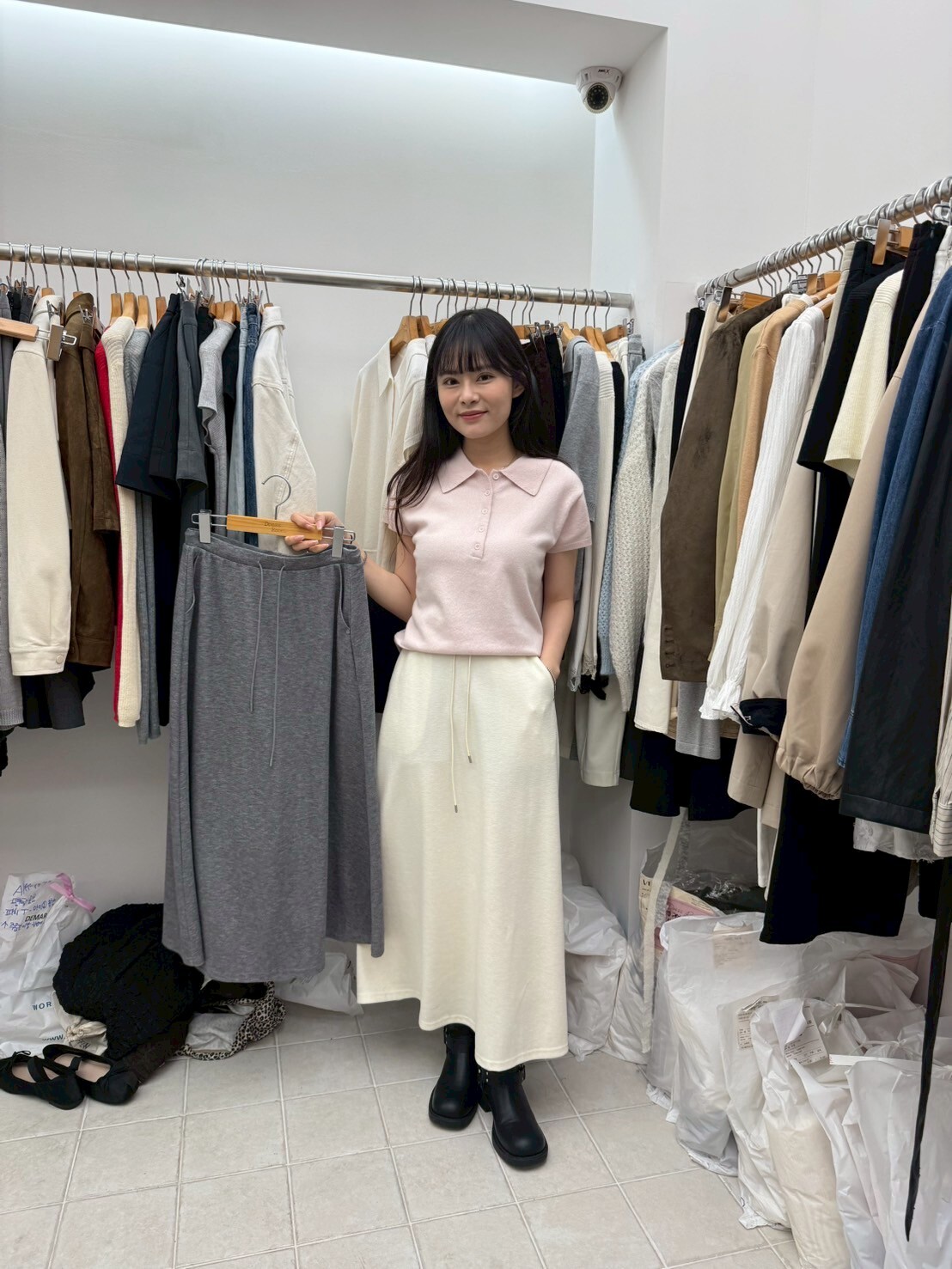 DR5045 羊毛束腰繩傘形半身裙