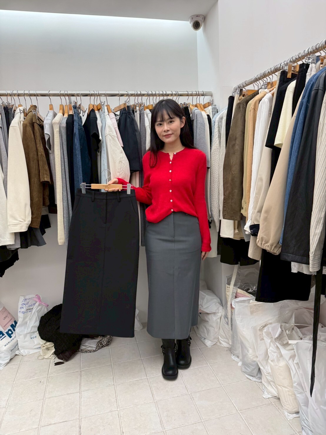 DR5024 高腰A字版型後開衩半身裙