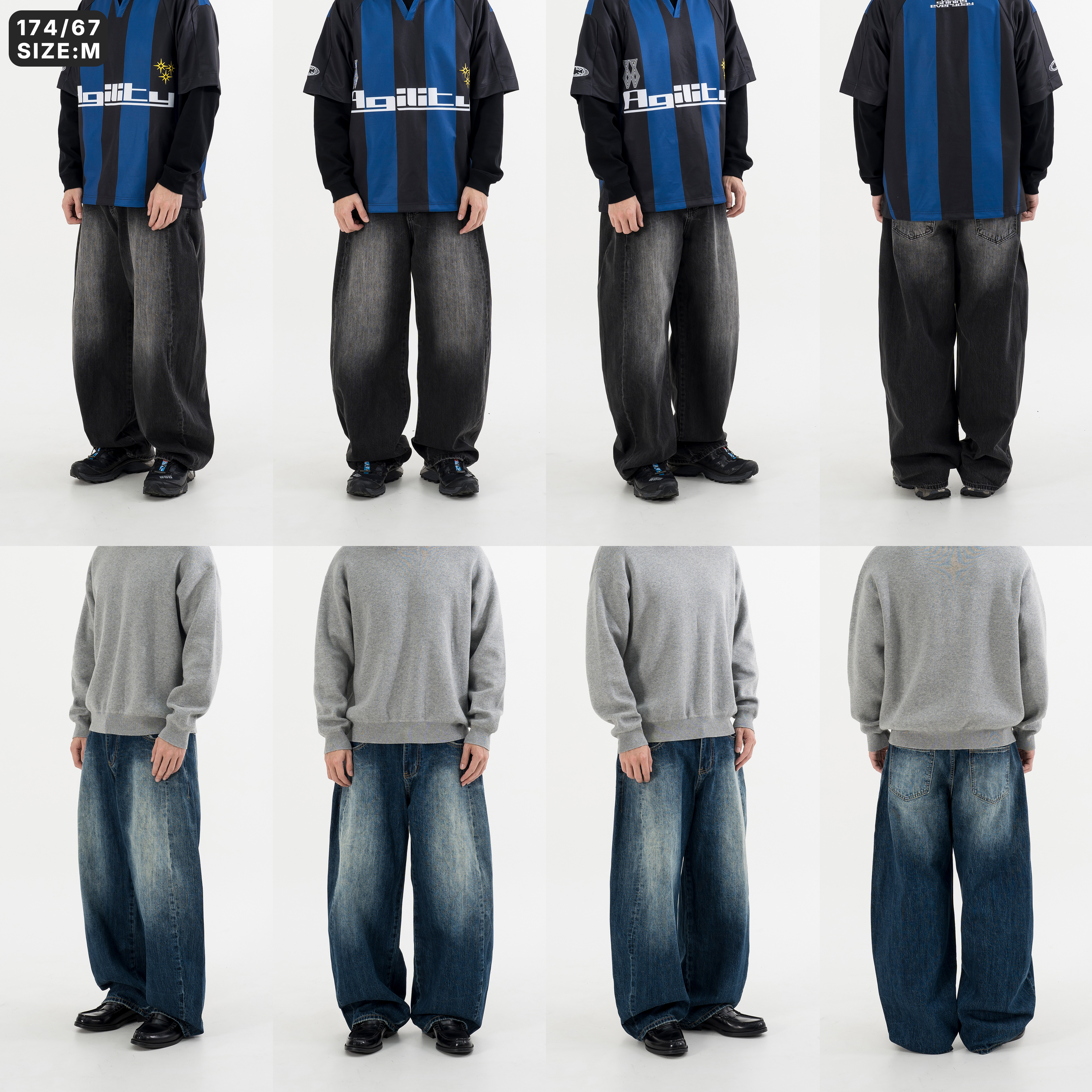 Washed Wide Leg Jeans 闊腿 水洗刷色 牛仔長褲 [B-2580]