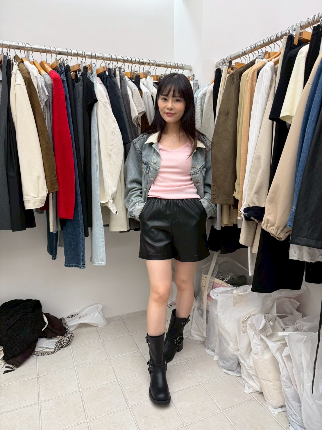 DR5008 全橡筋光澤感短褲