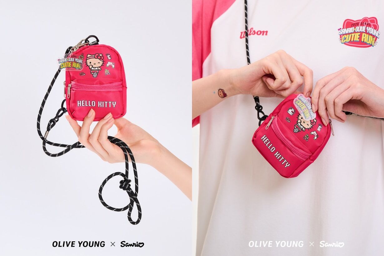 韓 國 代 購丨OLIVE YOUNG X SANRIO Cutie Run 曬黑系列 Hello Kitty 迷你斜挎包 MINI POUCH
