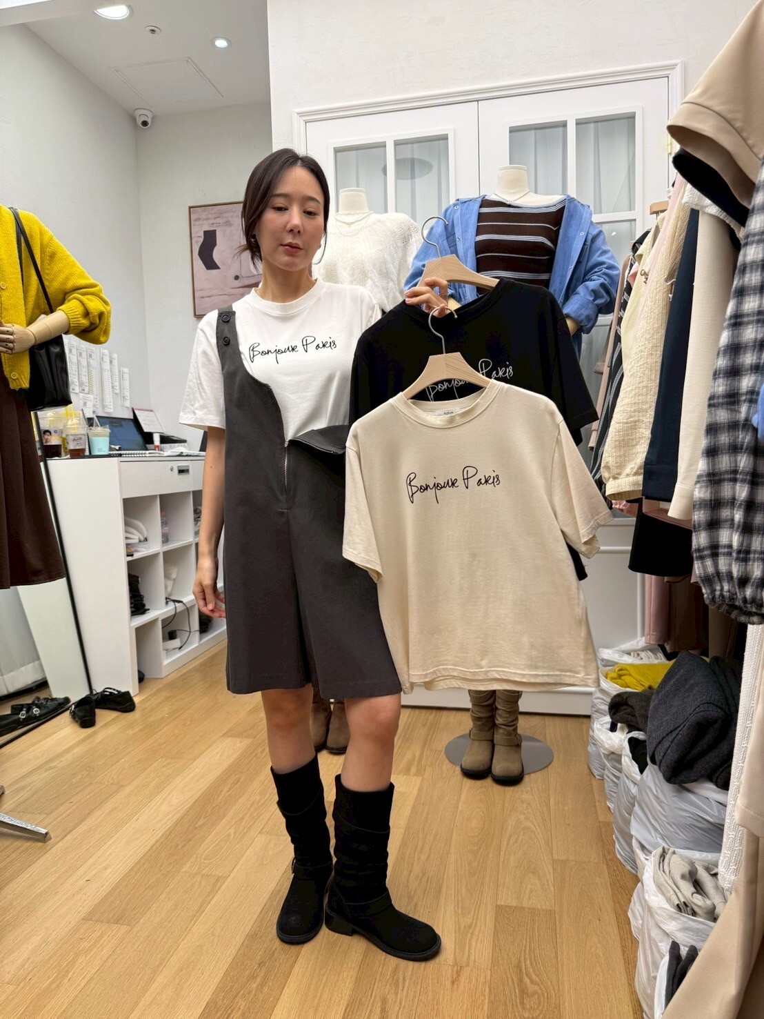 RF5012 莫代爾刺綉字母棉Tee