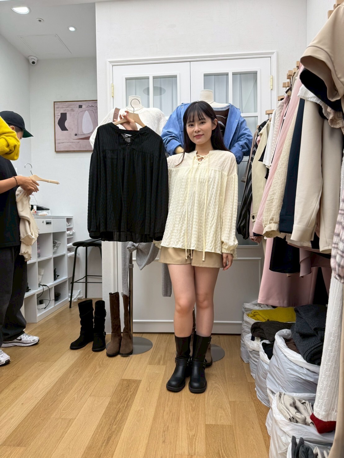 RF5024 泡泡胸前綁帶長袖上衣