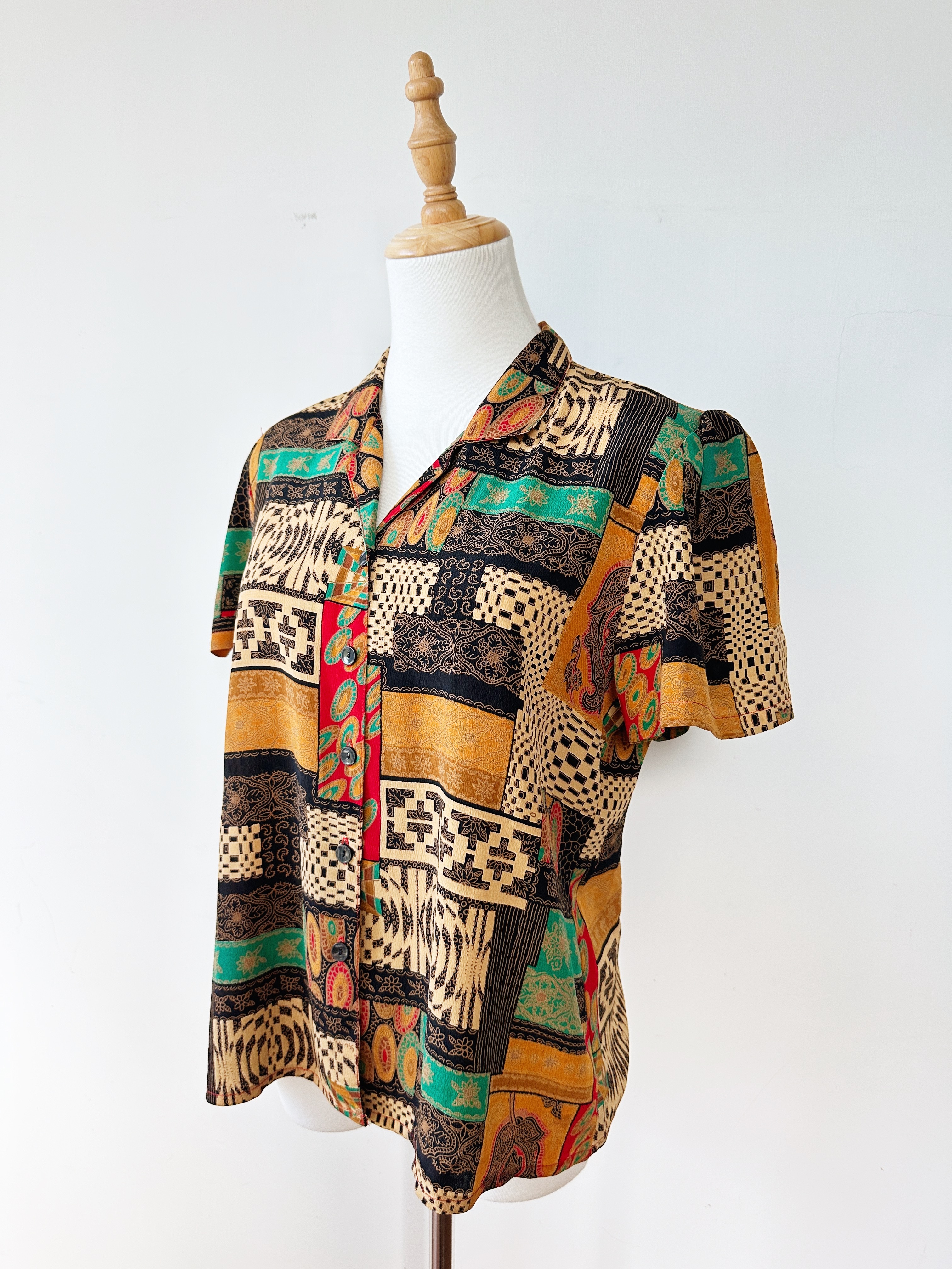 大地色民族風古著上衣