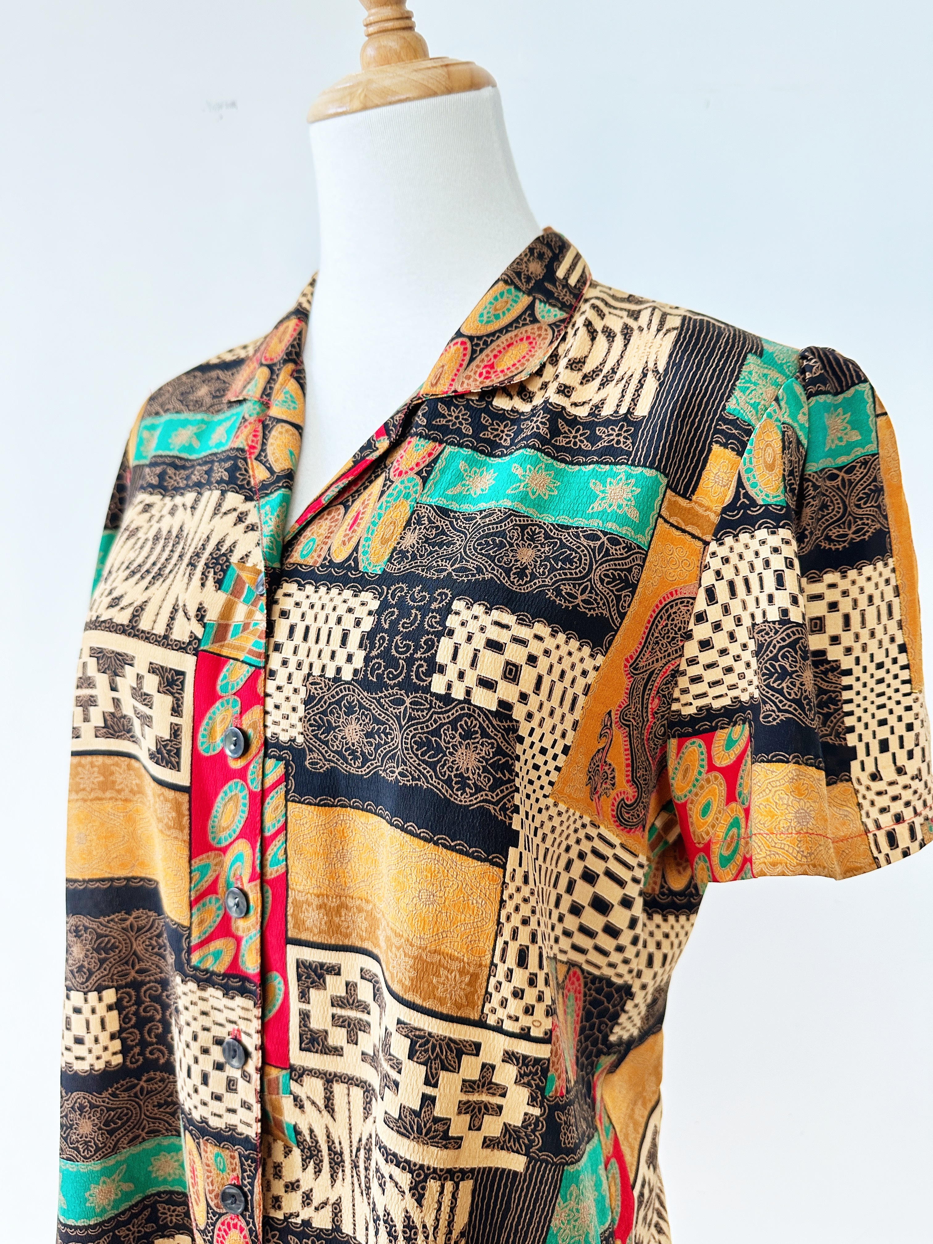 大地色民族風古著上衣