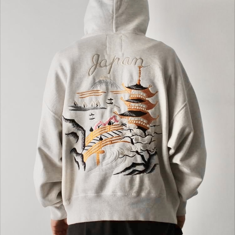 9/20 RELEASE: BOWWOW 2025 A/W SUKAJAN EMB ZIP HOODIE AGED - PRE ORDER ITEM (預訂中)