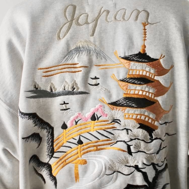 9/20 RELEASE: BOWWOW 2025 A/W SUKAJAN EMB ZIP HOODIE AGED - PRE ORDER ITEM (預訂中)