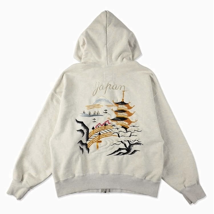BOWWOW 2025 A/W SUKAJAN EMB ZIP HOODIE AGED - PRE ORDER ITEM (預訂中)