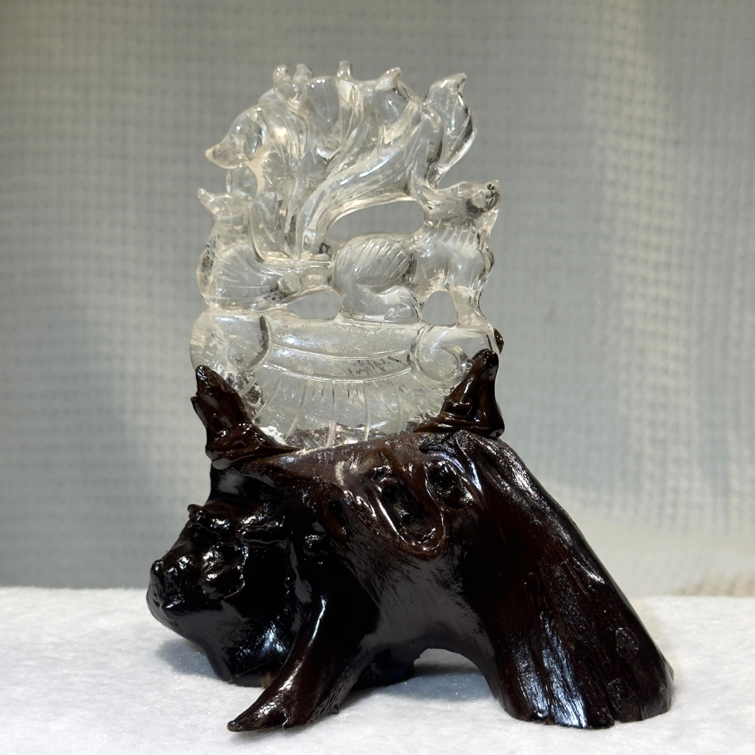 白水晶九尾狐 (連座) #1