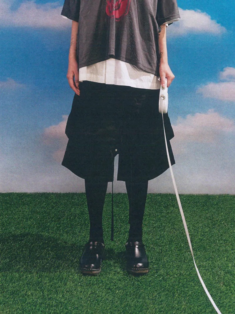 Enclave｜Twill Loose-Fit “Drop-Trou” Shorts (Black)