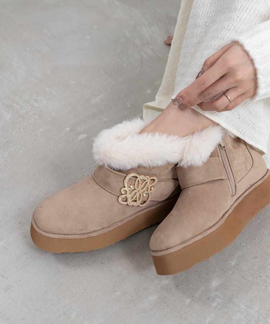 [預購] 折扣RANDA Monogram 短筒厚底羊毛靴