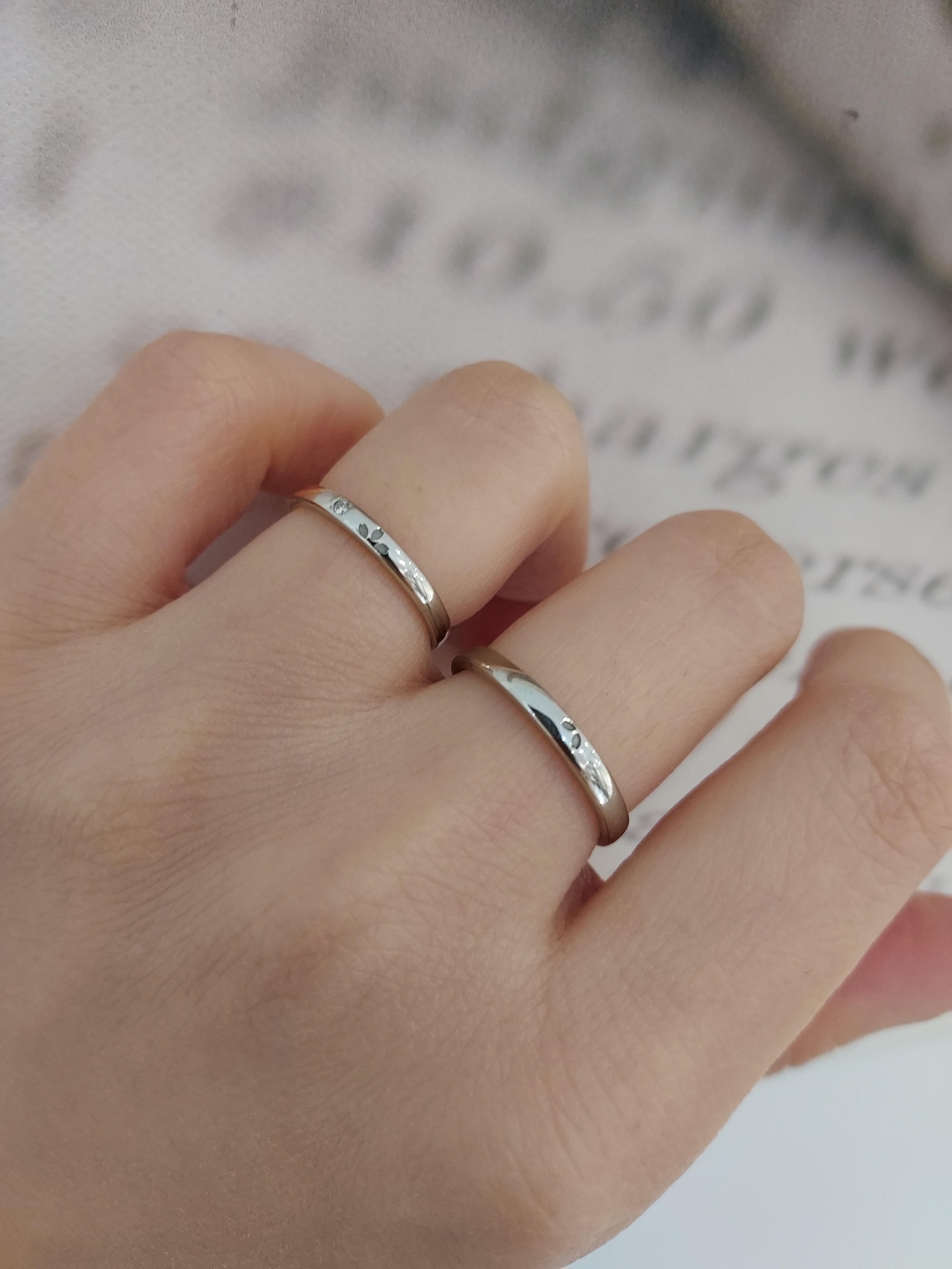 日本PT950鉑金/18K白金/18K玫瑰金天然鑽石結婚戒指 - 微笑み