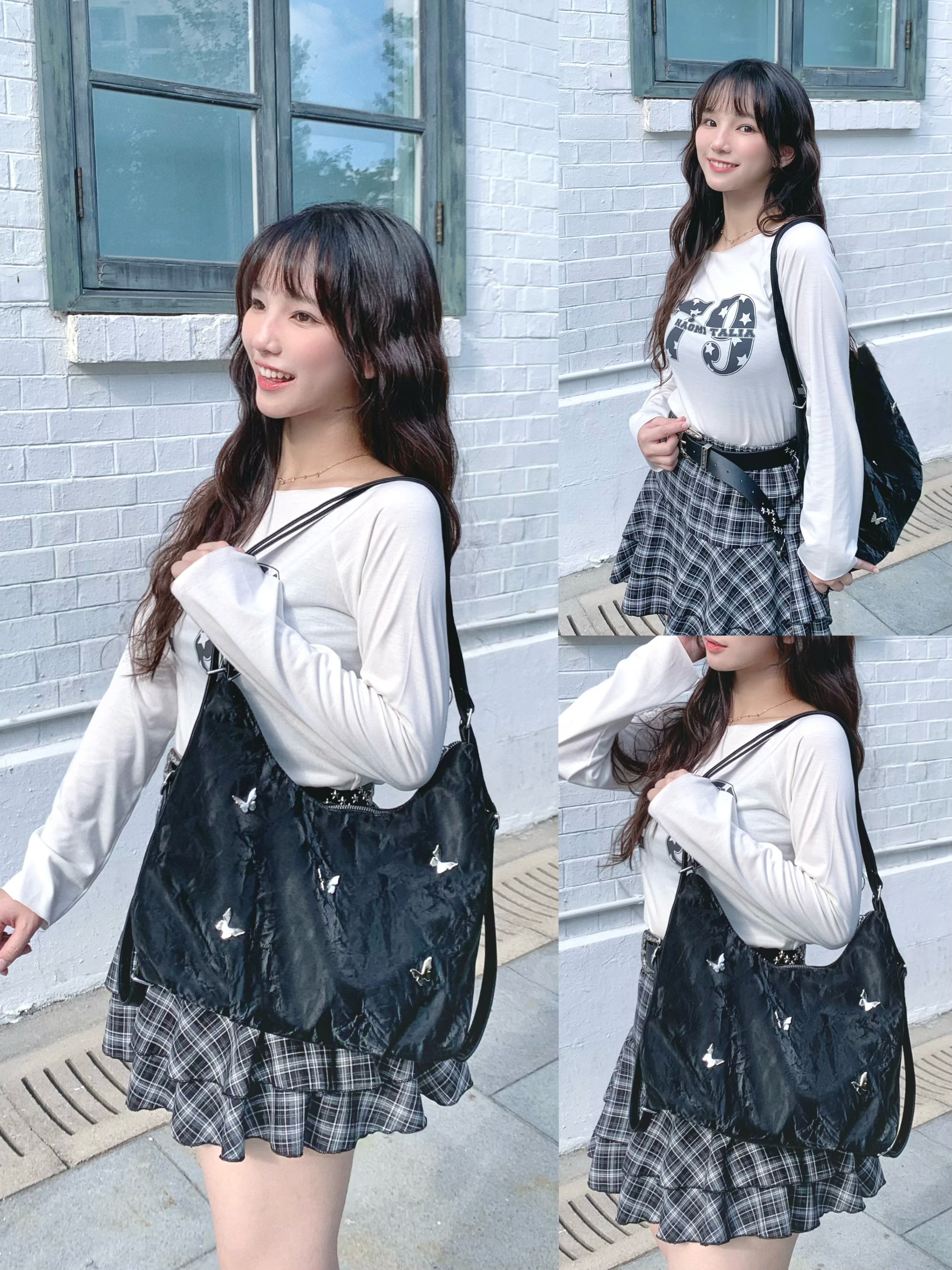 A0233｜滿滿蝴蝶暗樹紋多用途背囊袋子