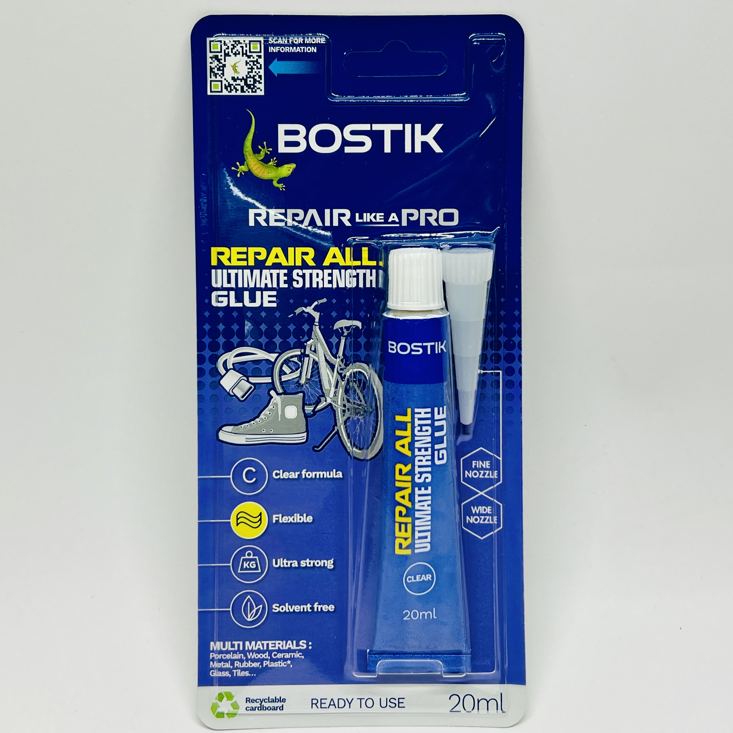 Bostik® 強力修補膠, 透明 20毫升《香港行貨》AA