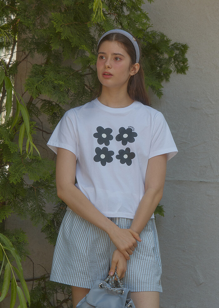 【直播】ANOETIC LL092022 花花圖案短袖上衣