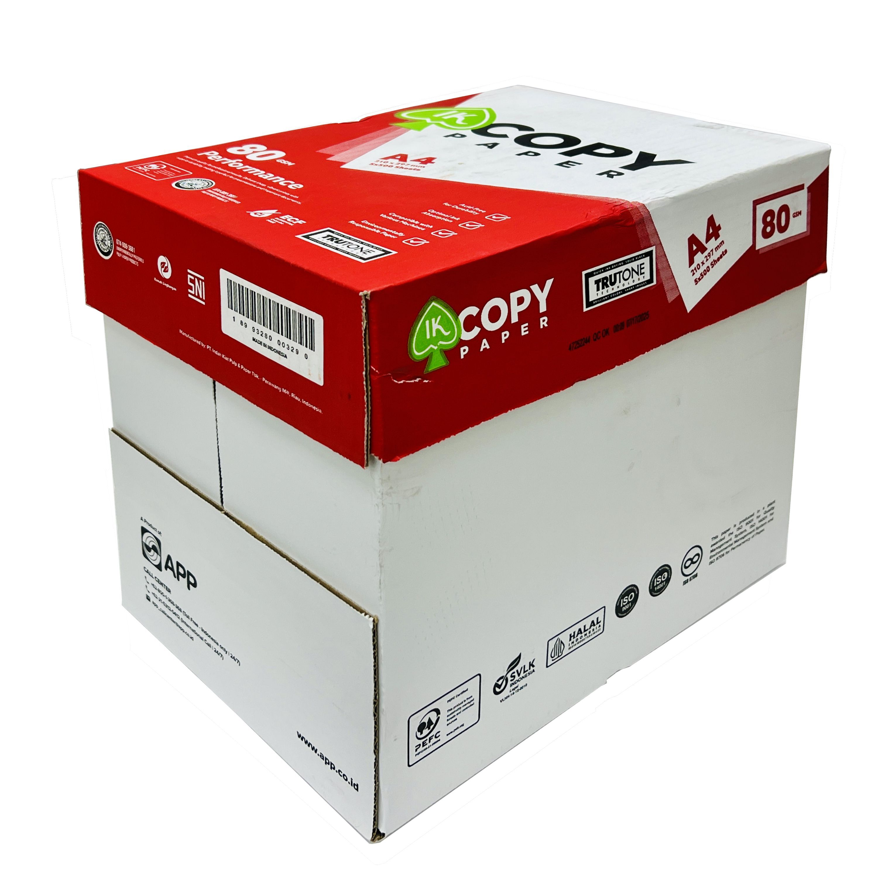 多致紙品 - 【箱裝】80克 A4 "IK COPY" 白影印紙 (2,500張) 5包 a4紙