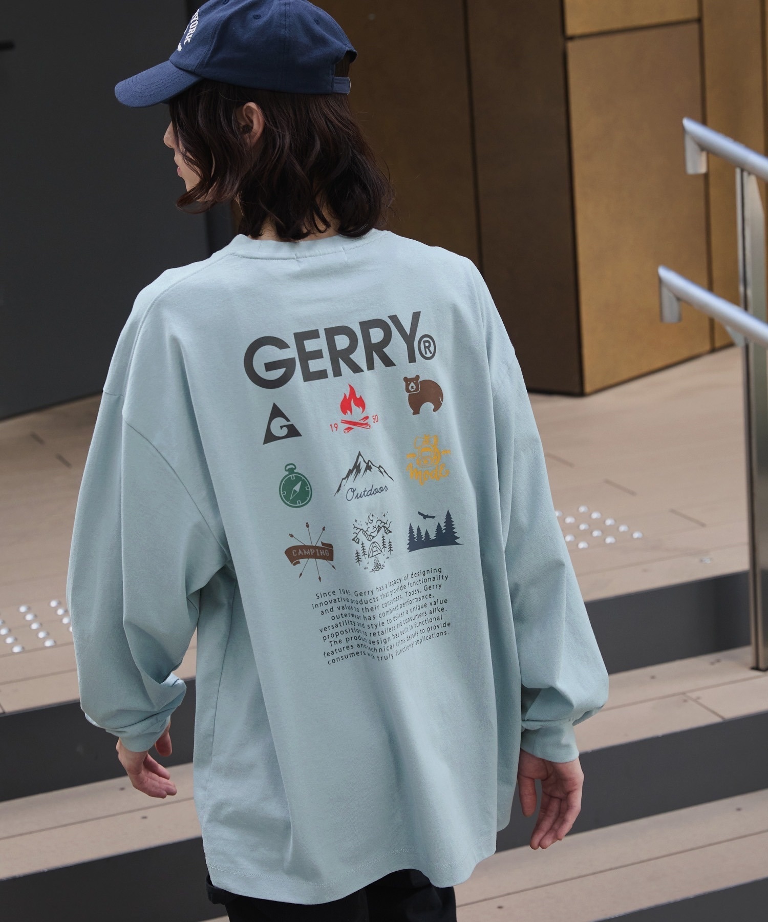 GERRY / Back Print Oversized Long Sleeve T-Shirt