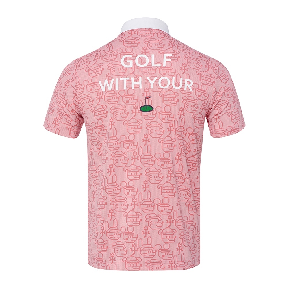 男款 趣味插畫緹花短袖上衣 POLO衫 #CB25M4M1100144